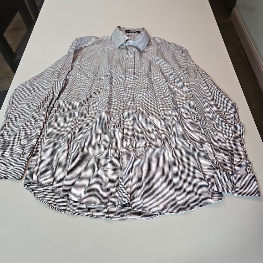 Forsyth Of Canada Mens Wrinkle-Free Tailored Fit Check Pattern Shirt 16.5 34/35